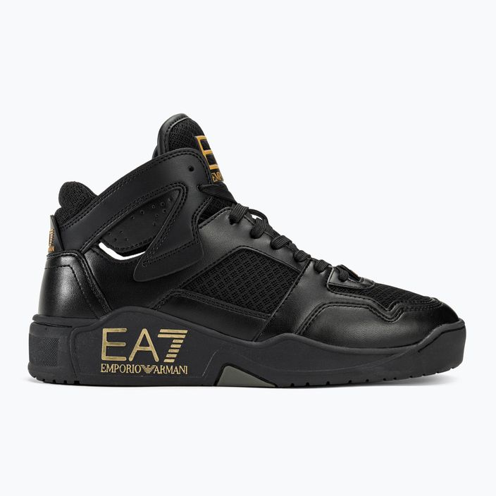 EA7 Emporio Armani Basket Mid scarpe triple nero/oro 2