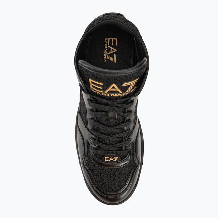 EA7 Emporio Armani Basket Mid scarpe triple nero/oro 5