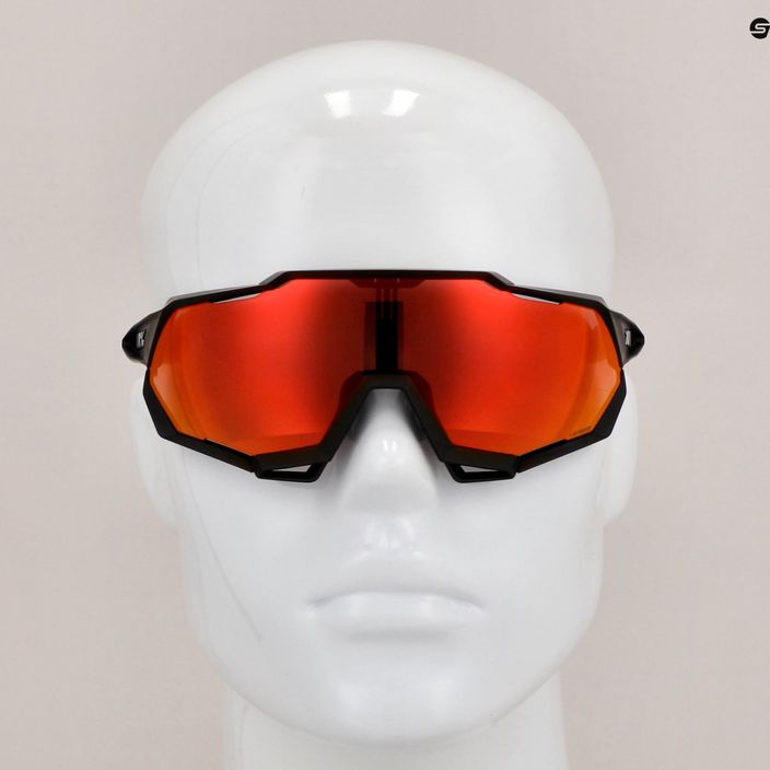 100% Speedtrap soft tact nero/rosso iperspecchio Occhiali da sole con specchio multistrato 11