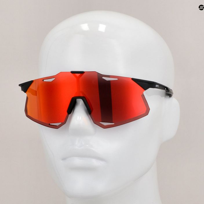 100% Hypercraft occhiali da sole a specchio multistrato nero opaco/rosso iprico 9