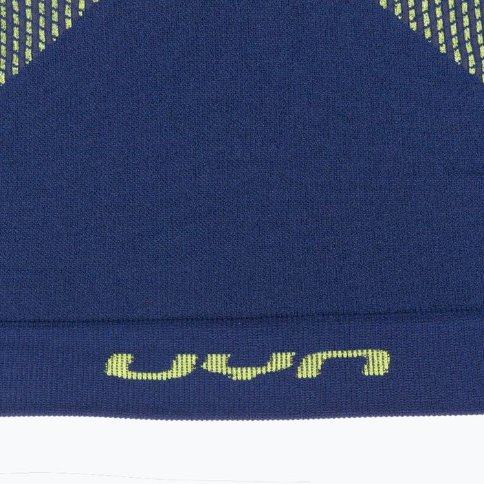 Camicia UYN Resilyon UW a manica lunga termica attiva da uomo con collo rotondo blu scuro/giallo. 5