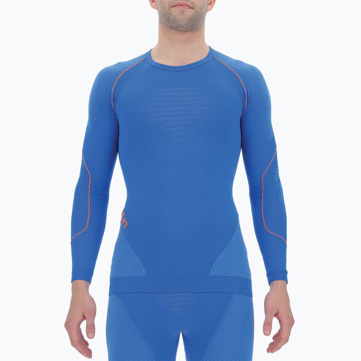 Camicia UYN Evolutyon UW da uomo blu/blu/arancio lucida termica a maniche lunghe 4