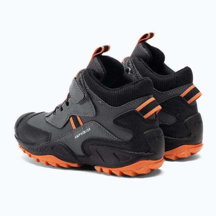 Geox New Savage Abx junior scarpe grigio scuro/arancio 3