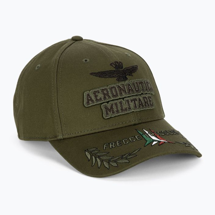 Cappello da baseball da uomo Aeronautica Militare con ricamo in rilievo verde militare