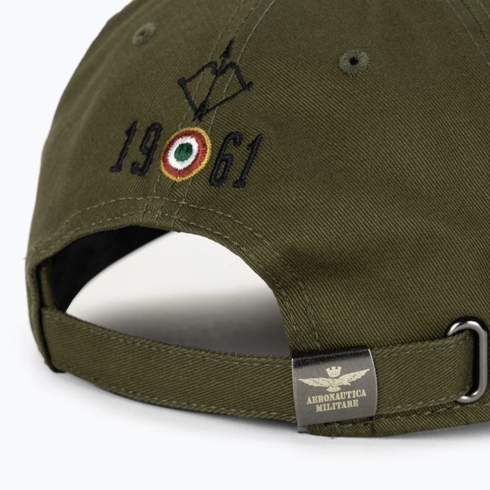 Cappello da baseball da uomo Aeronautica Militare con ricamo in rilievo verde militare 4