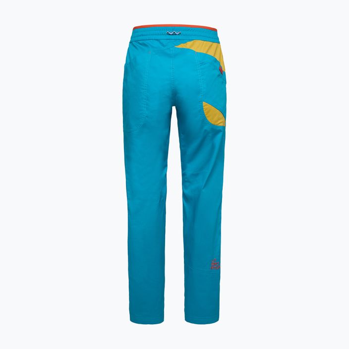 Pantaloni da arrampicata La Sportiva Bolt da uomo blu tropicale/bambù 2