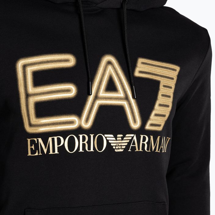 Uomo EA7 Emporio Armani Train Logo Series Felpa con cappuccio oversize Logo Coft nero 3