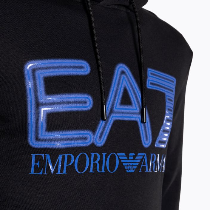 Uomo EA7 Emporio Armani Train Logo Series Felpa con cappuccio oversize Logo Coft nero 3