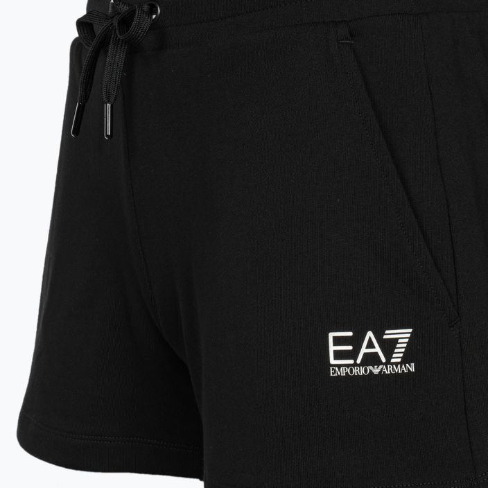 Pantaloncini da donna EA7 Emporio Armani Train Shiny nero/logo bianco 3