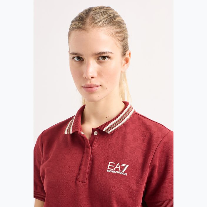 Maglietta donna EA7 Emporio Armani Golf Pro Polo Damier syrah 4