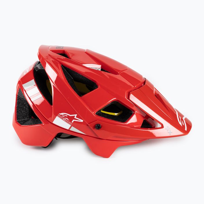 Casco da bici Alpinestars Vector Tech A2 rosso brillante/grigio chiaro lucido 3