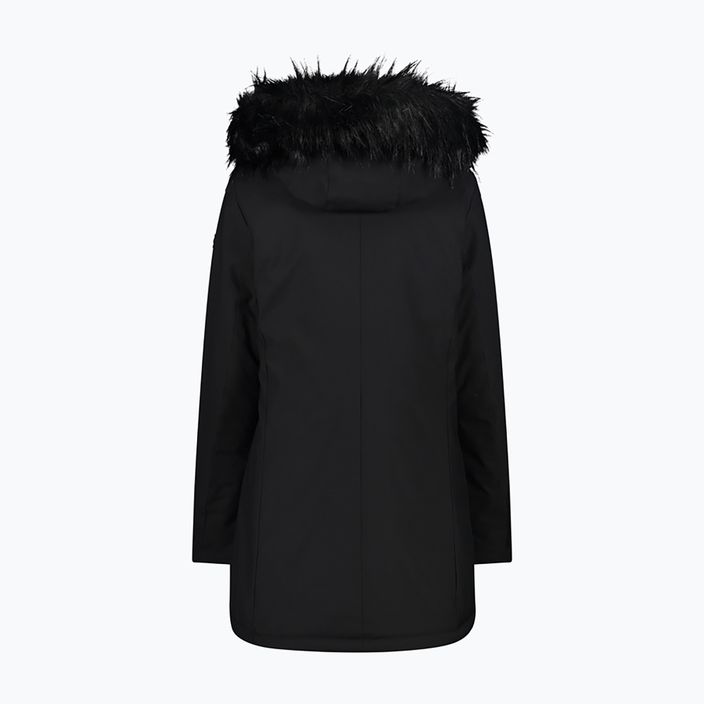 Cappotto CMP donna con cappuccio a zip impermeabile nero 32K3196F/U901 3