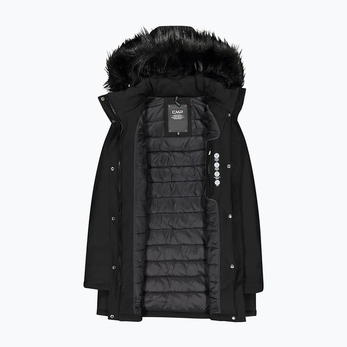 Cappotto CMP donna con cappuccio a zip impermeabile nero 32K3196F/U901 4