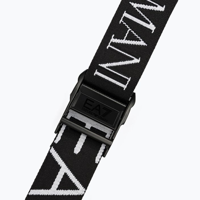 Cintura per pantaloni EA7 Emporio Armani Allover Logo bianco/nero 2