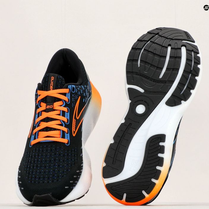 Brooks Glycerin 20 scarpe da corsa da uomo nero/blu classico/arancio 12