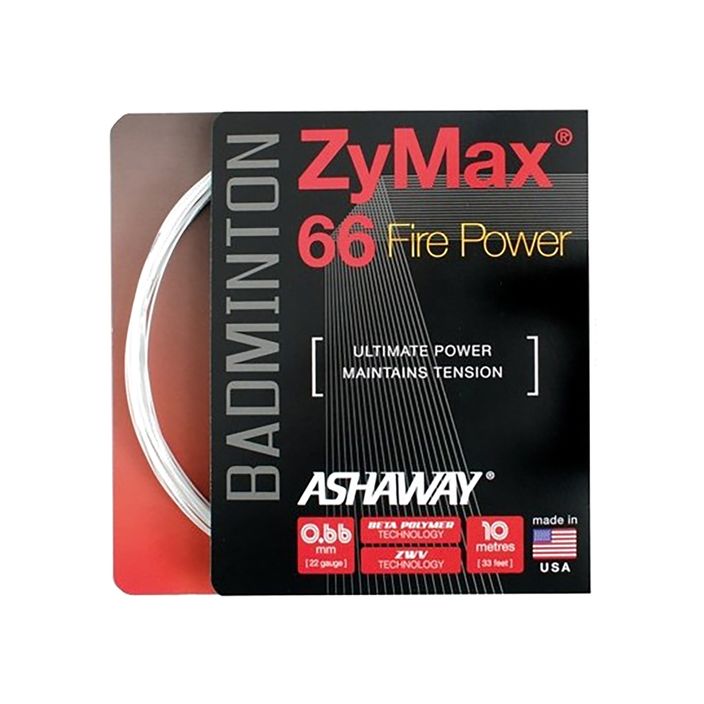 Corda da badminton ASHAWAY ZyMax 66 Power - set bianco 2