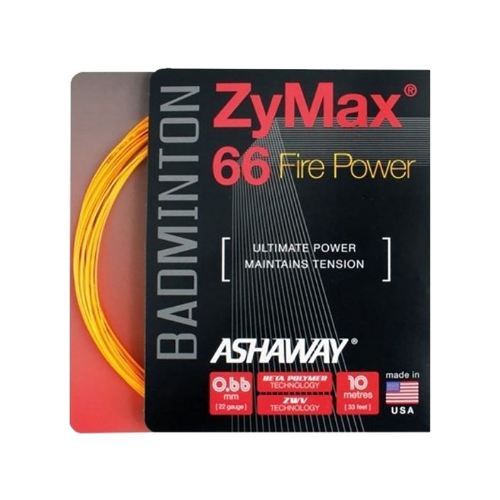 Corda da badminton ASHAWAY ZyMax 66 Power - set arancione 2