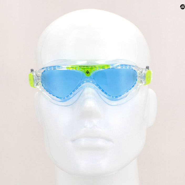 Maschera da bagno per bambini Aquasphere Vista trasparente/verde brillante/blu MS5630031LB 11