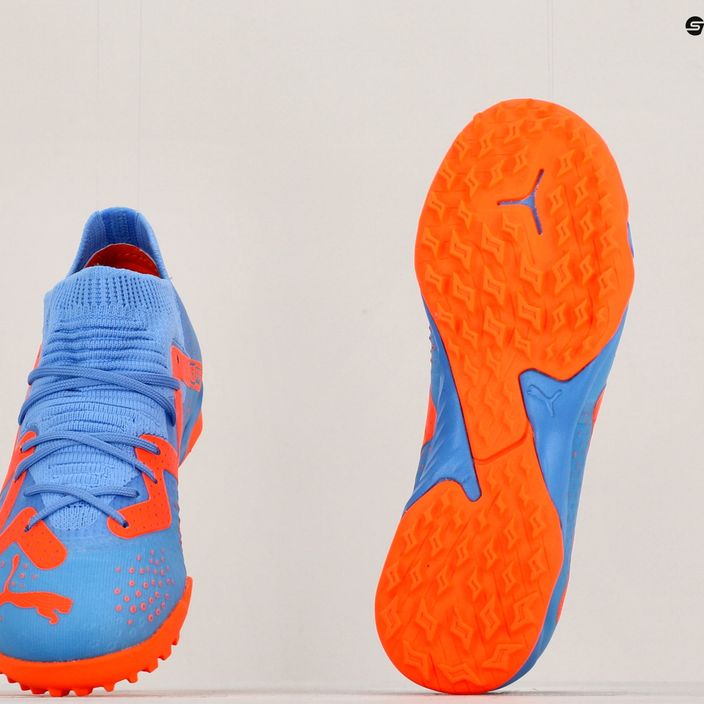 PUMA Future Match TT + Mid blu glimmer/puma bianco/ultra arancione scarpe da calcio per bambini 16