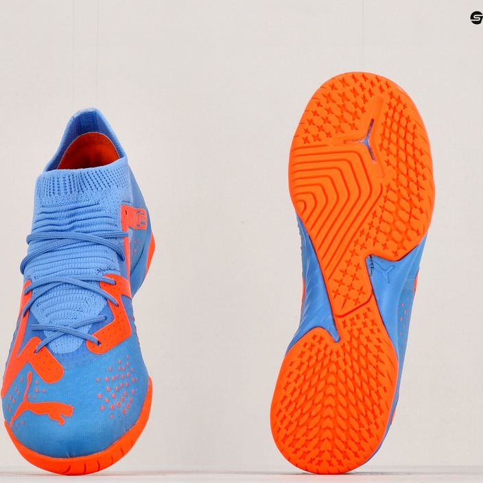 PUMA Future Match IT + Mid blu glimmer/puma bianco/ultra arancione scarpe da calcio per bambini 18