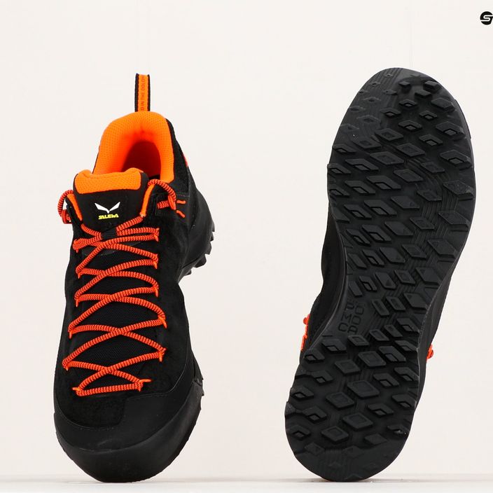 Salewa Wildfire Leather scarpe da trekking da uomo nero/arancio fluo 10