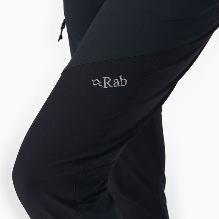 Pantaloni softshell da donna Rab Torque Mountain beluga/nero 4