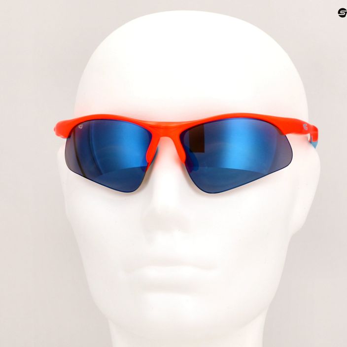 Occhiali da sole per bambini GOG Balami opaco arancione neon/blu/blu a specchio 9