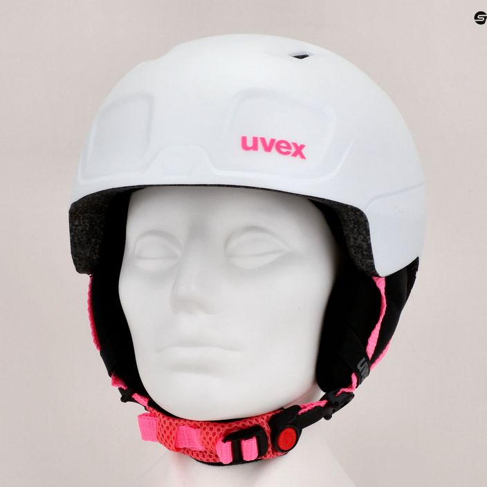 Casco da sci per bambini UVEX Heyya Pro bianco rosa opaco 9