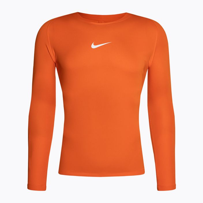 Uomo Nike Dri-FIT Park First Layer LS manica lunga termica arancione di sicurezza/bianco