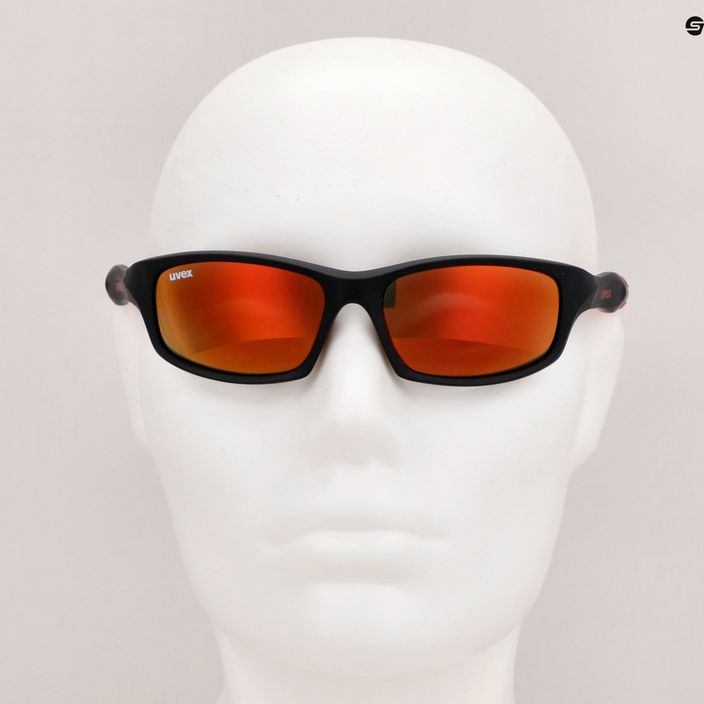 UVEX occhiali da sole per bambini Sportstyle 507 nero rosso opaco/rosso specchio 11