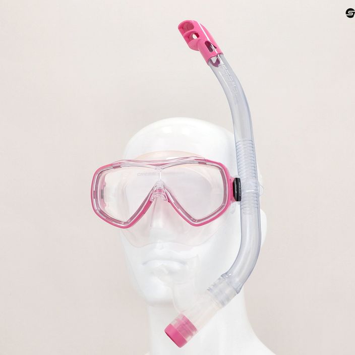 Set da snorkeling per bambini Cressi Ondina + Top trasparente/rosa 13