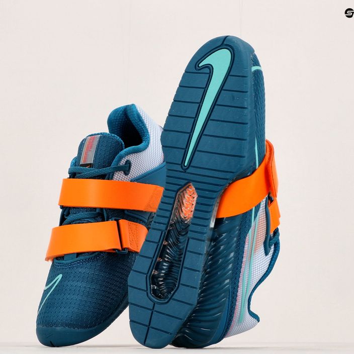 Scarpe da sollevamento pesi Nike Romaleos 4 blu/arancio 12