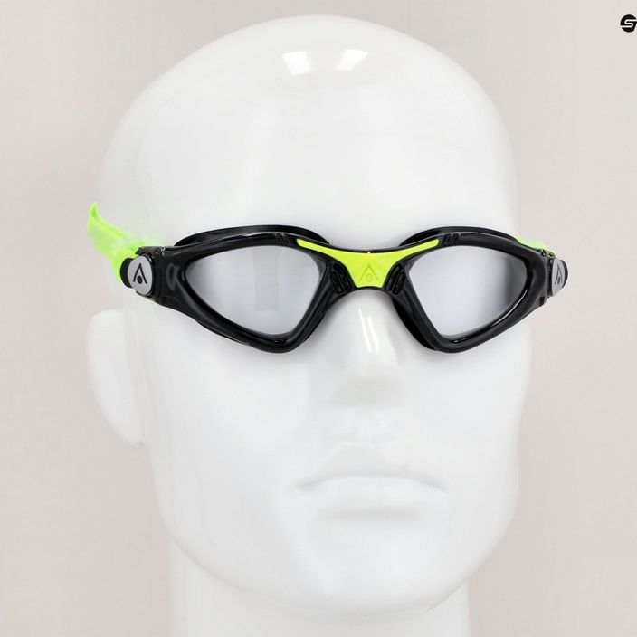Occhialini da nuoto per bambini Aquasphere Kayenne 2022 nero/verde brillante/chiaro 7