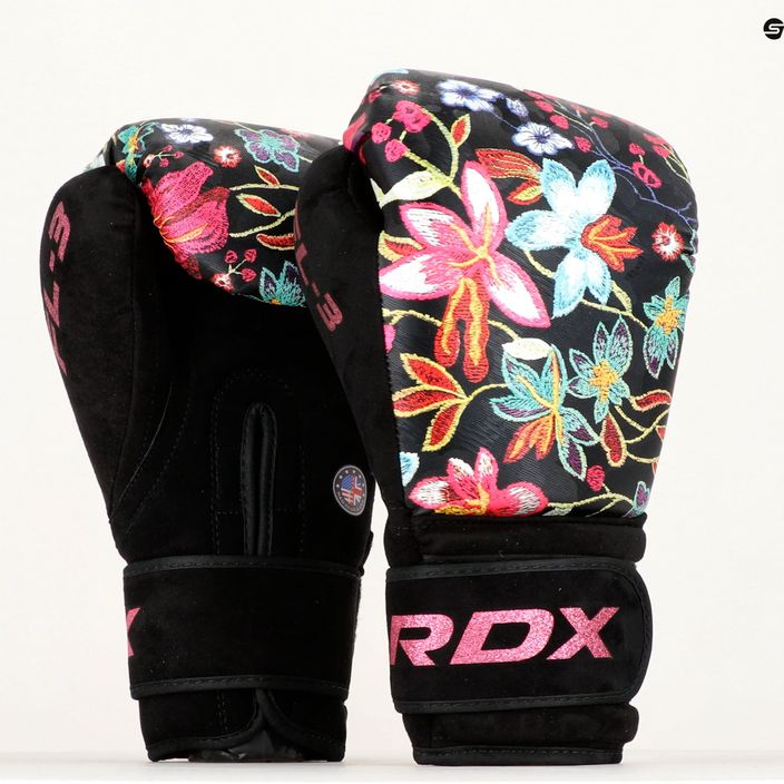 RDX FL-3 guanti da boxe neri floreali 12