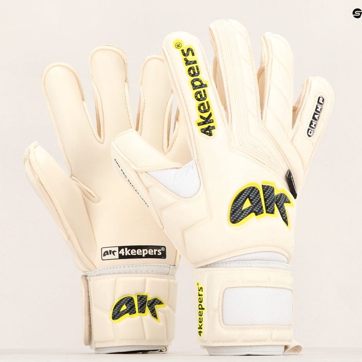 Guanti da portiere 4keepers Champ Carbo V HB bianco/giallo 11