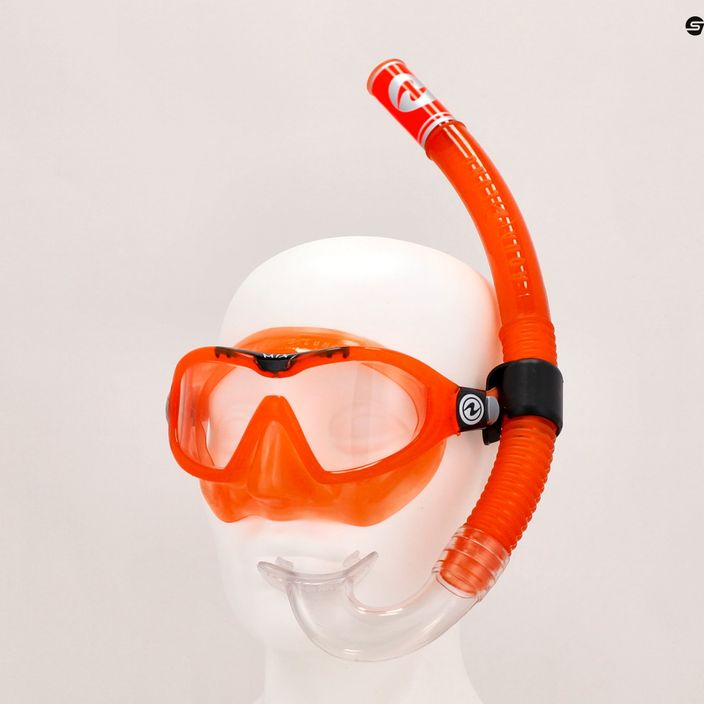 Kit snorkeling per bambini Aqualung Mix Combo arancione/nero 12