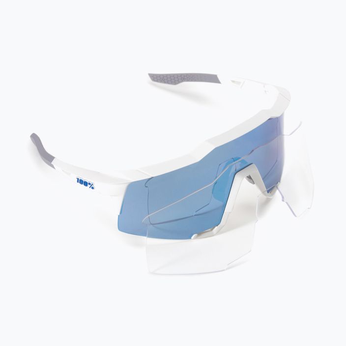 100% Speedcraft Occhiali da sole con lenti a specchio multistrato bianco opaco/blu scuro 6