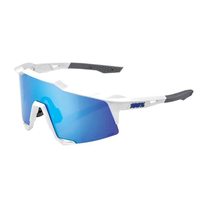 100% Speedcraft Occhiali da sole con lenti a specchio multistrato bianco opaco/blu scuro 7