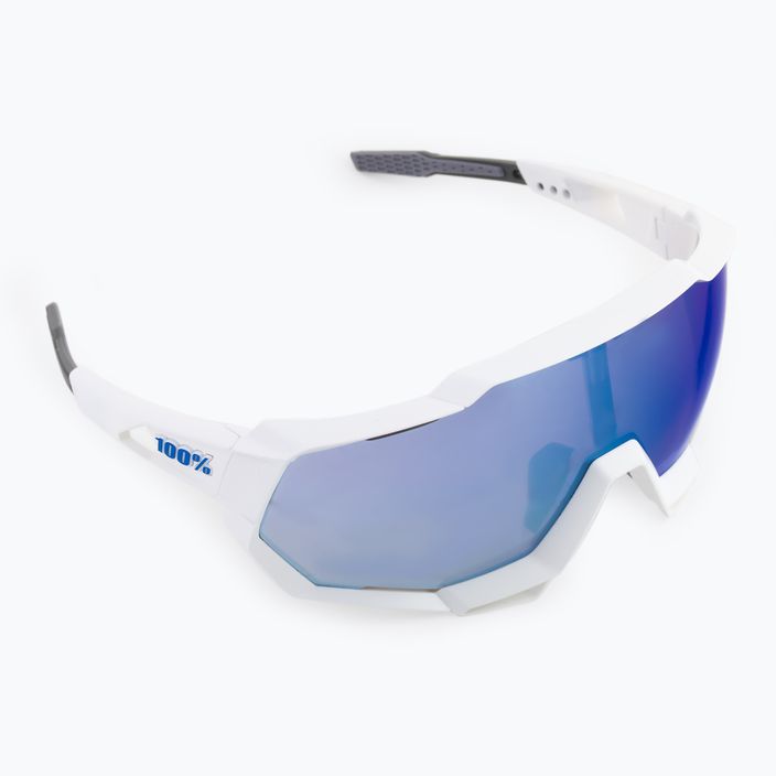 100% Speedtrap Occhiali da sole con lenti a specchio multistrato bianco opaco/blu scuro