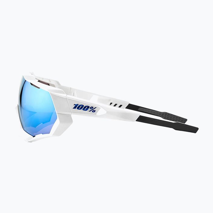 100% Speedtrap Occhiali da sole con lenti a specchio multistrato bianco opaco/blu scuro 8