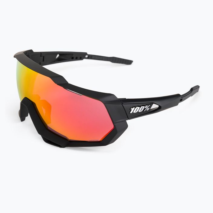 100% Speedtrap Multilayer Mirror Lens soft tact black/hiper red occhiali da sole 5