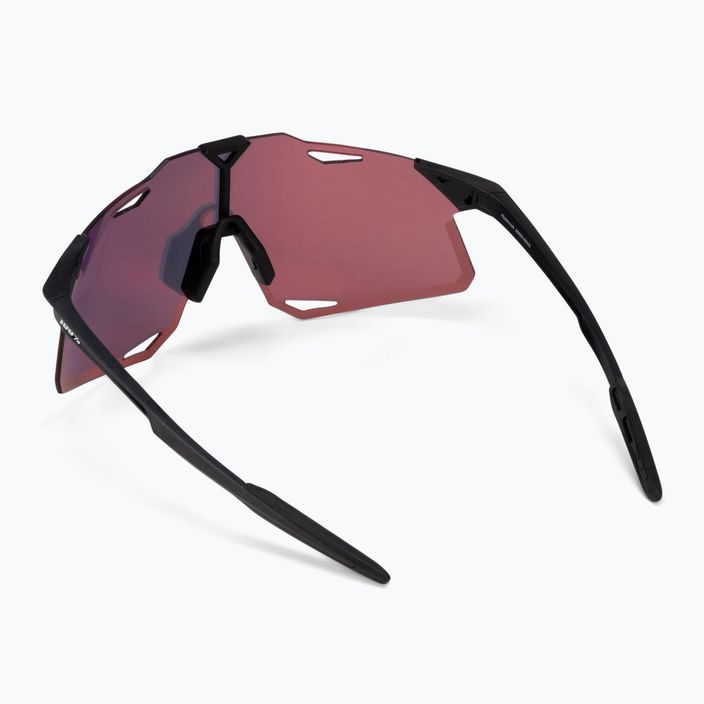100% Hypercraft occhiali da sole a specchio multistrato nero opaco/rosso iprico 3