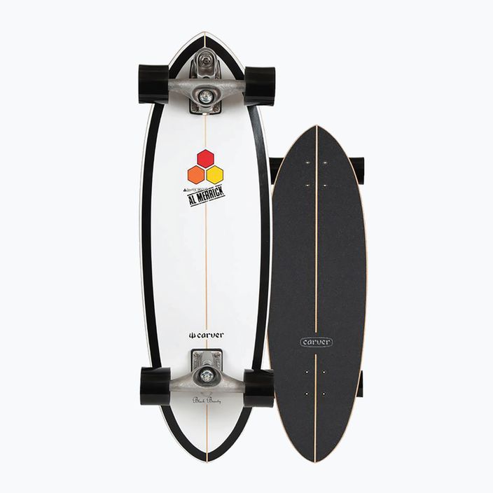 Carver C7 Raw 31.75" CI Black Beauty surfskateboard 2019 Completo bianco e nero C1013011020 8