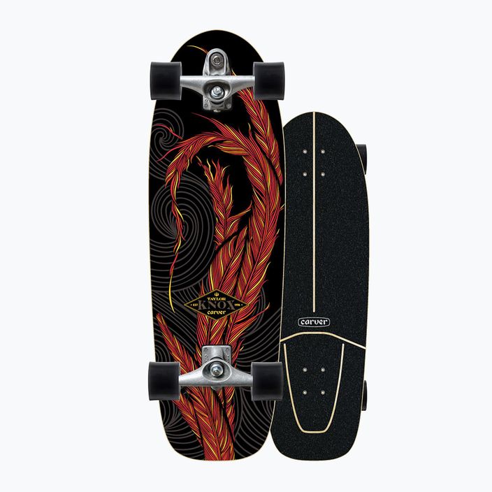 Surfskate skateboard Carver C7 Raw 31.25" Knox Phoenix 2022 Completo nero e rosso C1013011133 8