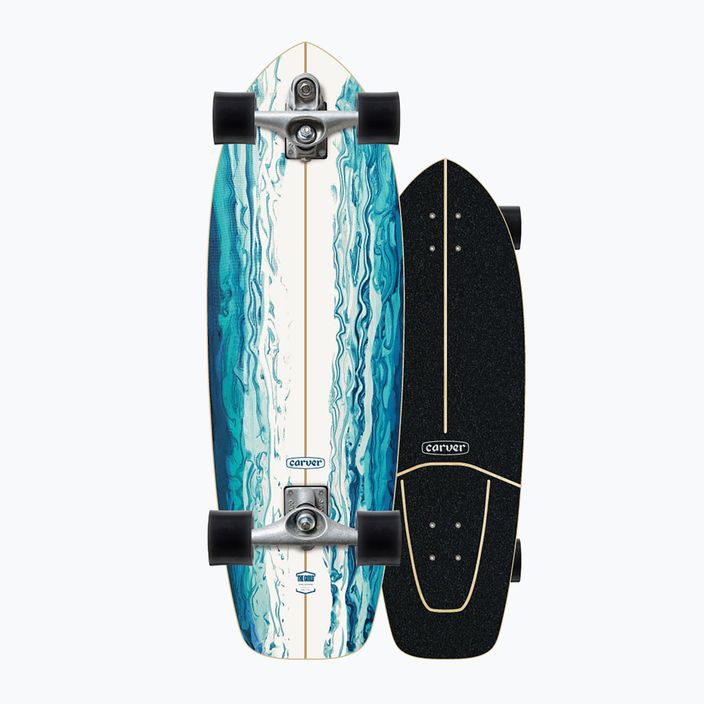 Surfskate skateboard Carver C7 Raw 31" Resina 2022 Completo blu e bianco C1013011135 8