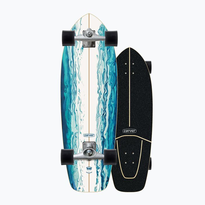 Surfskate skateboard Carver CX Raw 31" Resina 2022 Completo blu e bianco C1012011135 8