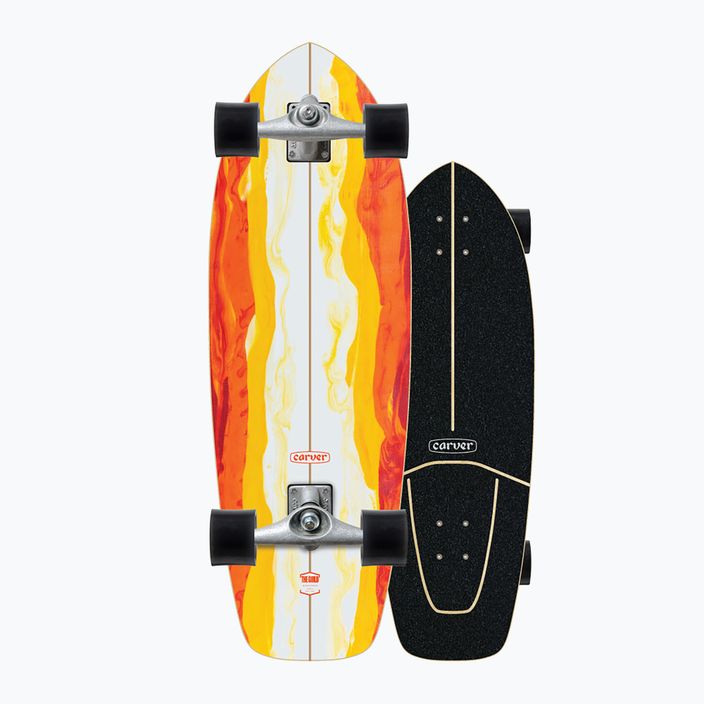 Surfskate skateboard Carver CX Raw 30.25" Firefly 2022 Completo arancio e bianco C1012011136 8