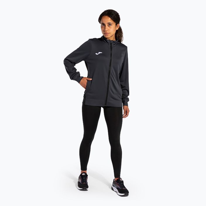 Felpa da running Joma Winner II Full Zip da donna, antracite 2