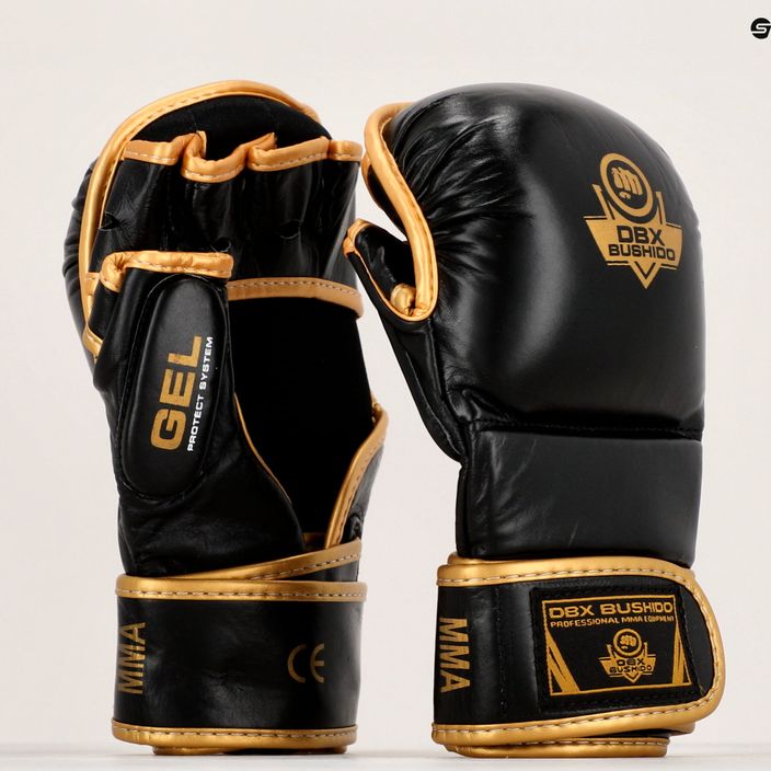 DBX BUSHIDO guanti da allenamento MMA in pelle nera Arm-2011D-L 14