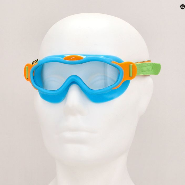 Speedo Sea Squad Maschera da nuoto per bambini Jr azzurro/verde fluo/arancio fluo/chiaro 8